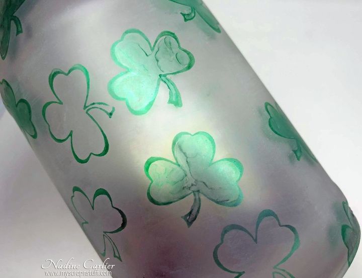 make an etched glass lucky penny jar