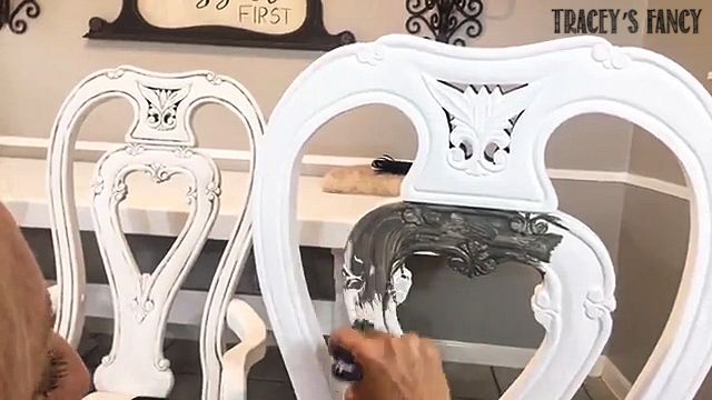 sillas de comedor esmaltadas, Aplicando el esmalte a las sillas