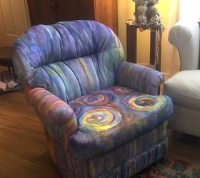 painted chair with unicorn spit