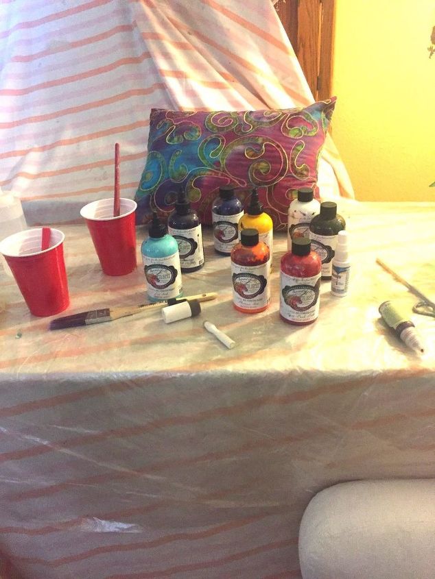 painted chair with unicorn spit