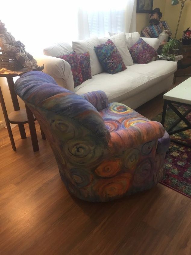 painted chair with unicorn spit