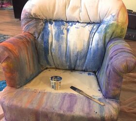 painted chair with unicorn spit