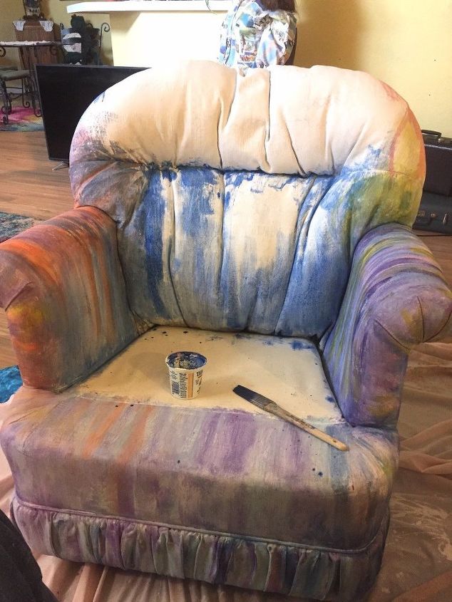painted chair with unicorn spit