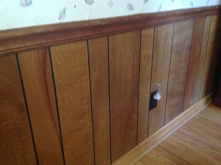 how can i hide this ugly wood paneling in my kitchen
