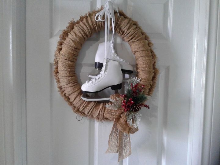frugal four season burlap wreath, DIY Winter Wreath
