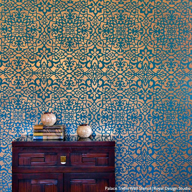 how to stencil a wallpaper look for less