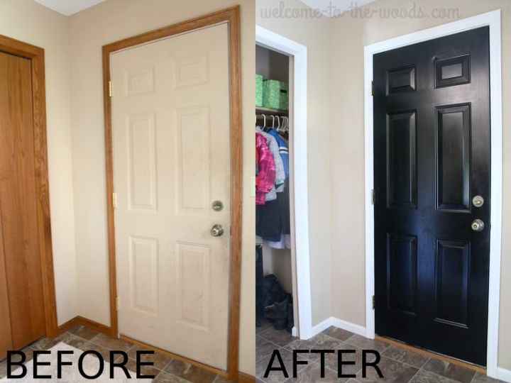 entryway makeover boring 80 s to bright and beautiful