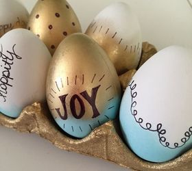 s quick easter egg ideas that are just too cute, Spray paint eggs for a sweet shimmery finish