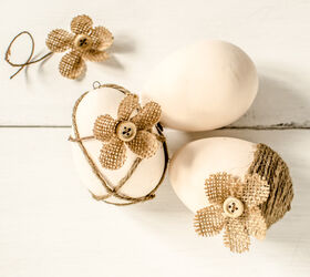 ideas rpidas de huevos de pascua que son demasiado lindos, Huevos de Pascua de escayola Shabby Chic