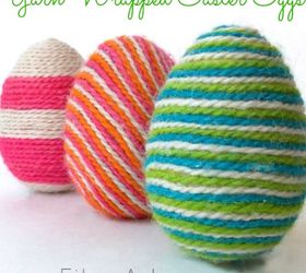 s quick easter egg ideas that are just too cute, Wrap them in pretty colored yarn