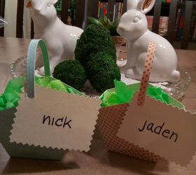 easter basket favors and place settings