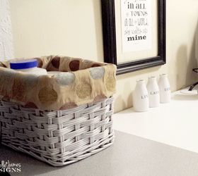 give an outdated basket a new look with paint and a liner