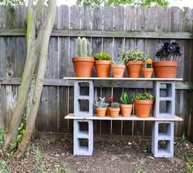 upgrade your backyard with these 30 clever ideas, Arrange cinderblock plant shelves