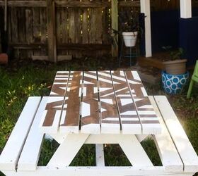 upgrade your backyard with these 30 clever ideas, Paint a fun pattern on a picnic table