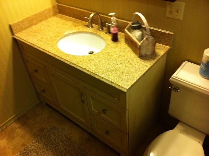 bathroom update materials around the house next to nothing update, granite counter top
