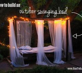 upgrade your backyard with these 30 clever ideas, Hang a gorgeous swinging bed outdoors