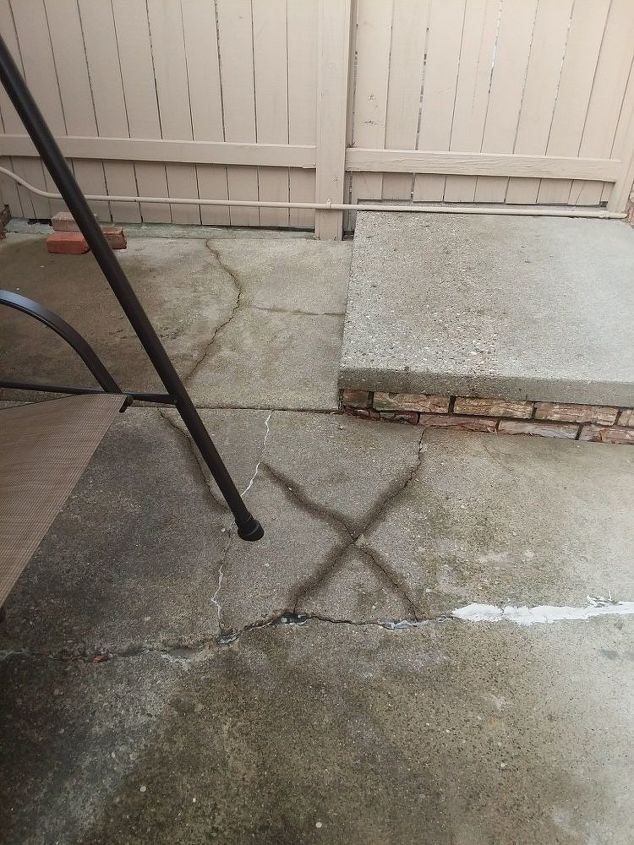 q how to easily improve small patio covered w cement