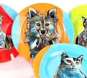 s update your plain dishes with these adorable ideas, Pet Portrait Dishes