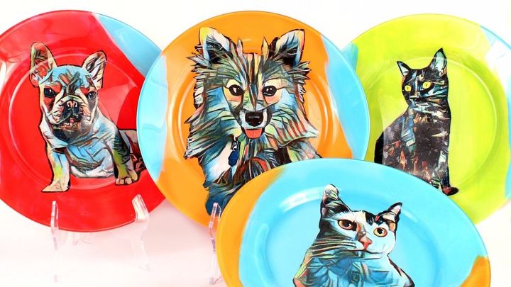 s update your plain dishes with these adorable ideas, Pet Portrait Dishes