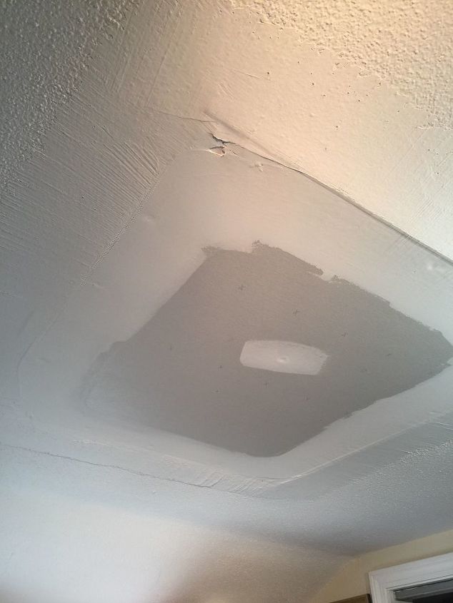 q best way to fix this 5 skylights removed all popcorn ceilings help