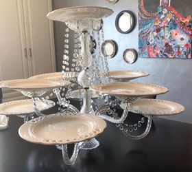 repurpose a chandelier into a serving piece