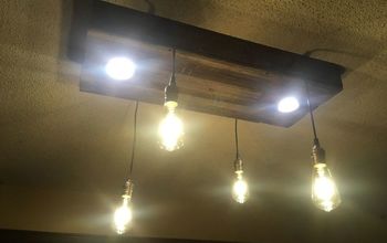 Can Lights in a Home-built Rustic Light Fixture