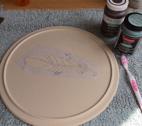 updated thrift store lazy susan, Stencil Time