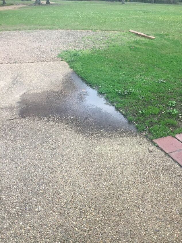 water collects on sidewalk help