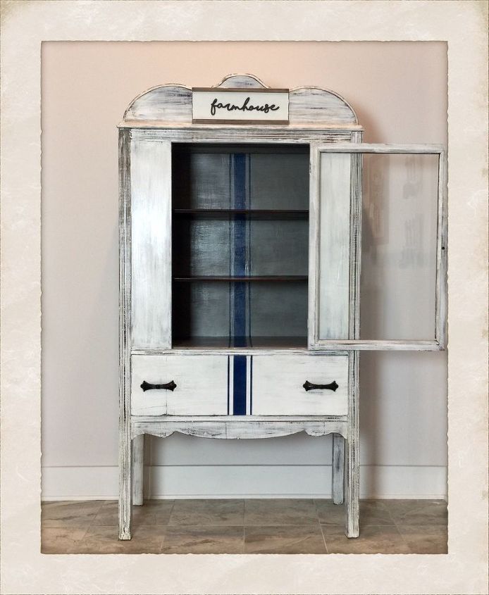 farmhouse vintage cabinet, pic with door open
