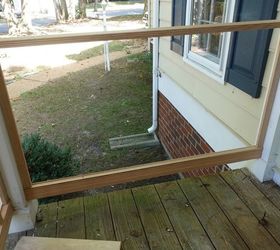 diy front porch railing replacement project, Finished side railing frame