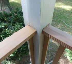 diy front porch railing replacement project, Making sure everything was properly aligned