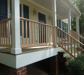 diy front porch railing replacement project, After