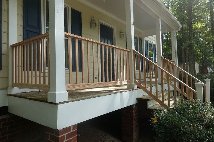 diy front porch railing replacement project, After