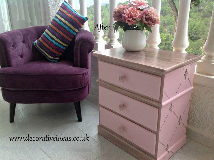 pink and gold chest of drawers