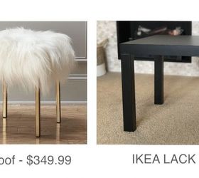 diy furry ottoman ikea hack with lack table for a small living room