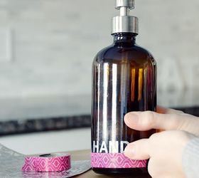 simple diy labeled soap dispensers