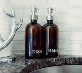simple diy labeled soap dispensers
