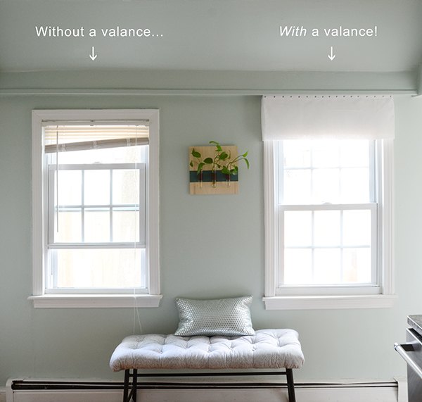 easy diy no sew fabric window valence