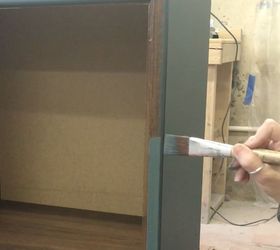 before and after cheap blue cabinet