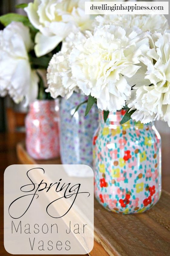 mira estas 15 hermosas ideas de flores para la primavera, Jarrones Mason Jar