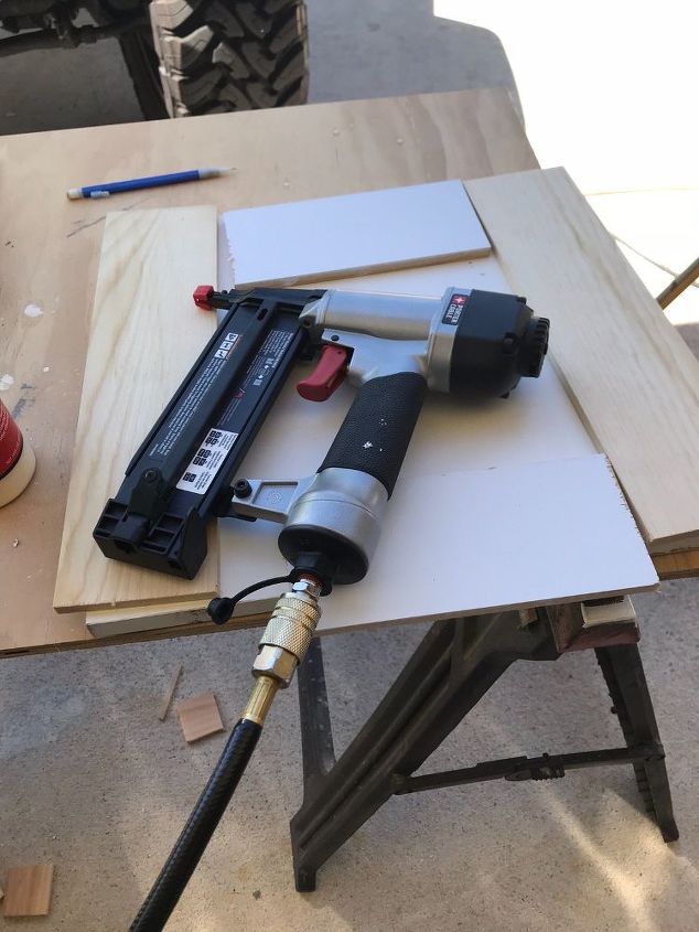 old formica cabinet to modern coastal, Brad nailer HIGHLY recommend