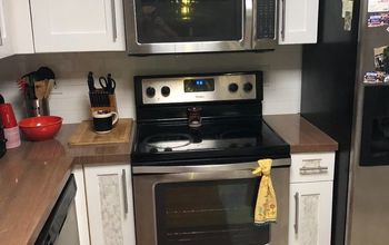 Old Formica Cabinet to Modern Coastal