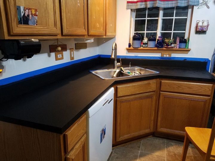 Kitchen Counter Makeover With Paint Hometalk