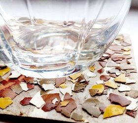 16 fun craft ideas you could do with your kids, A cool mosaic eggshell coaster