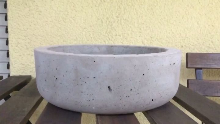 super easy concrete bowl diy, Final