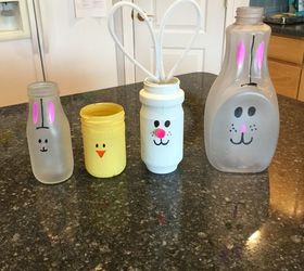 recycled jars to bunnies chicks