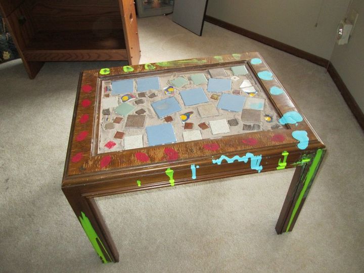 mesa mosaico projeto com meu filho