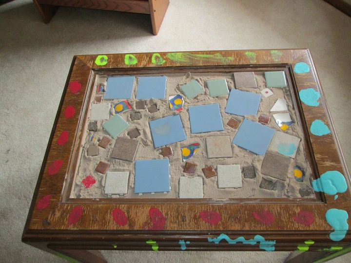 mesa de mosaico proyecto con mi hijo