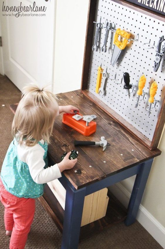 kids workbench from old table