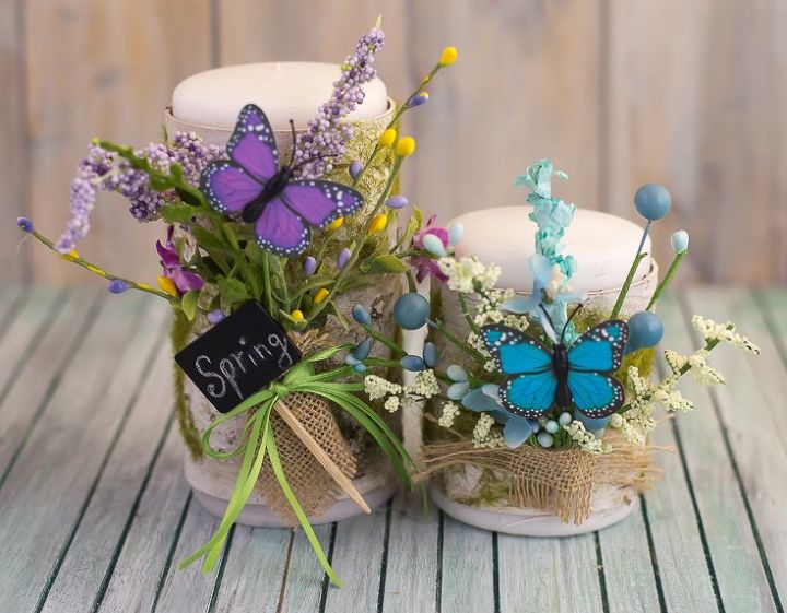 25 ideas de decoracin que darn un toque primaveral a tu hogar, Vela de corteza de abedul de primavera